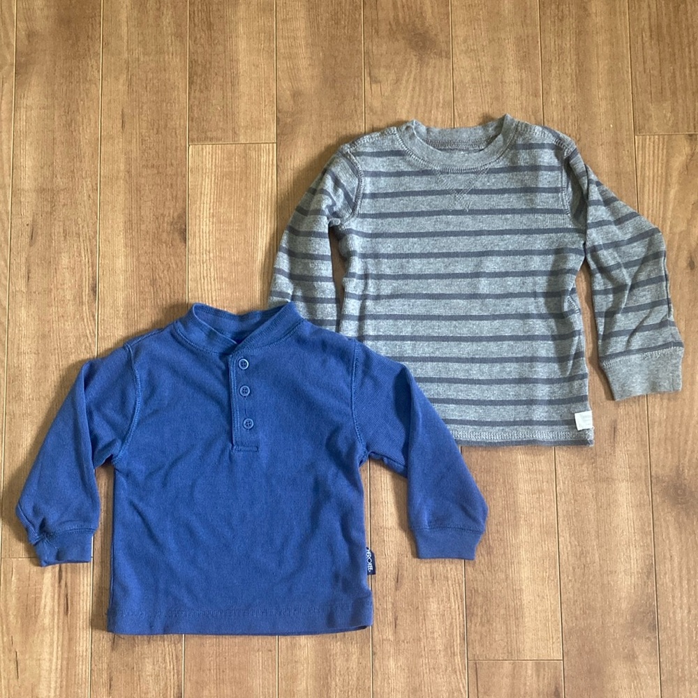 Little Boys 3T Waffle Henleys - Set of 2